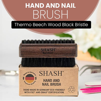 The Thermo Beech Wood Black Bristle Hand And Nail Brush