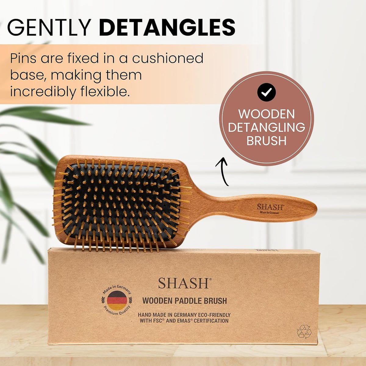 Wooden Paddle Brush